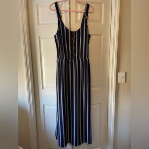 NWT Derek Heart- Blue and White Stripped Maxi Dress